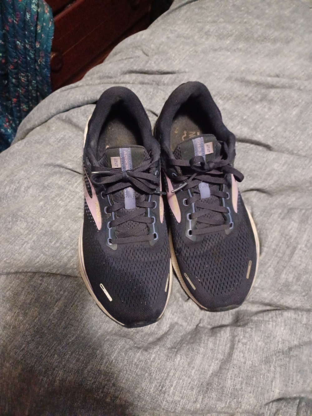 Brooks Women's Black Running Shoes with Light Pink Accents